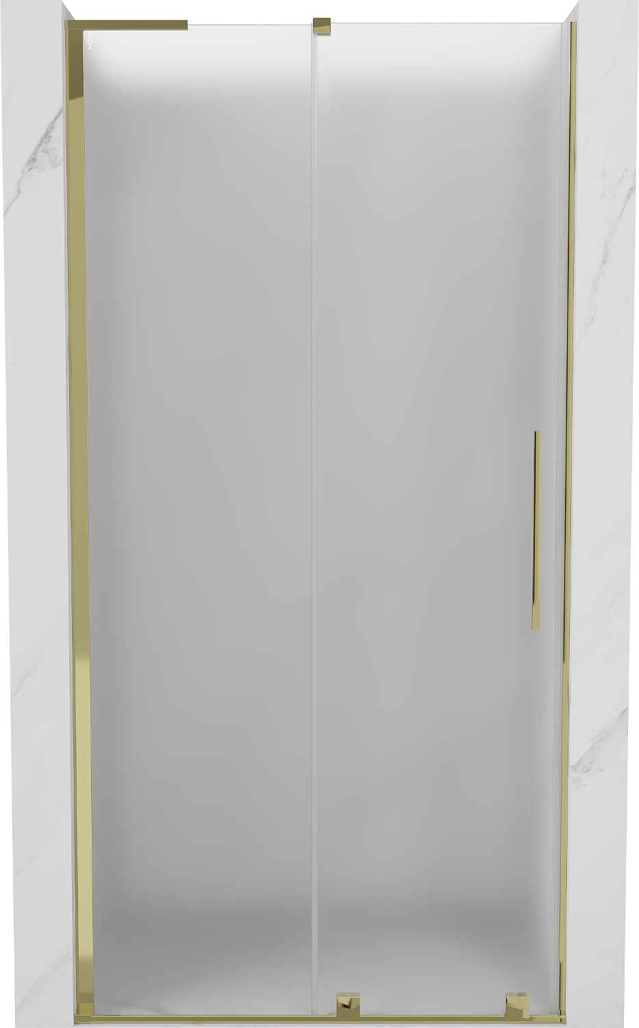 Mexen Velar L drzwi prysznicowe rozsuwane 110 cm, szron, złote - 871-110-003-31-50